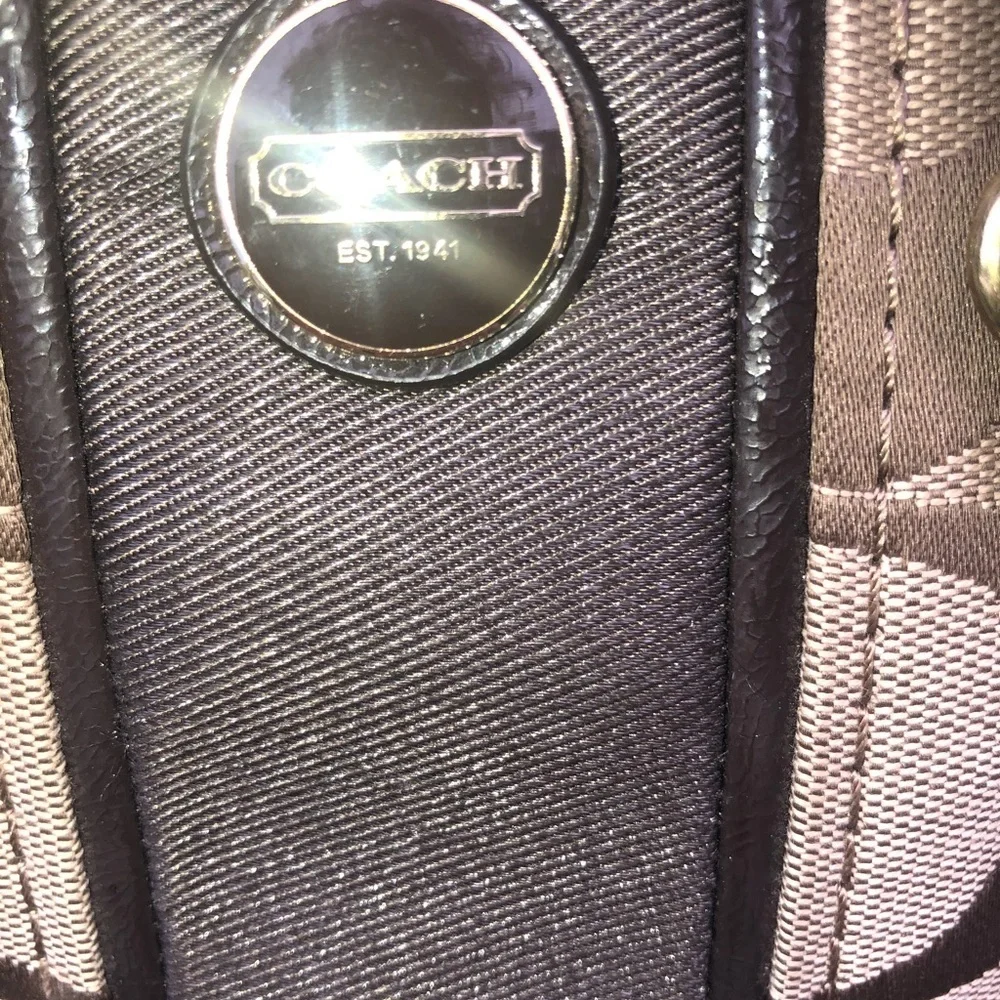 Coach Tan and Brown Signature Crossbody Bag